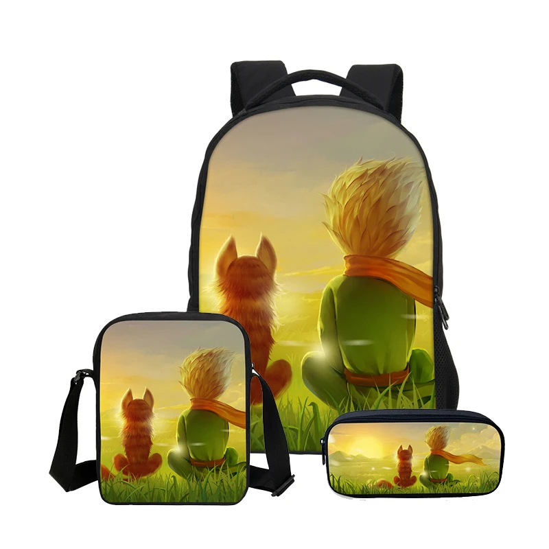 

Hynes Eagle Brand Design The Little Prince Printing 3PC Set Backpacks For Girls Boys School Bookbag Shoulder Bag Daily Backpacks