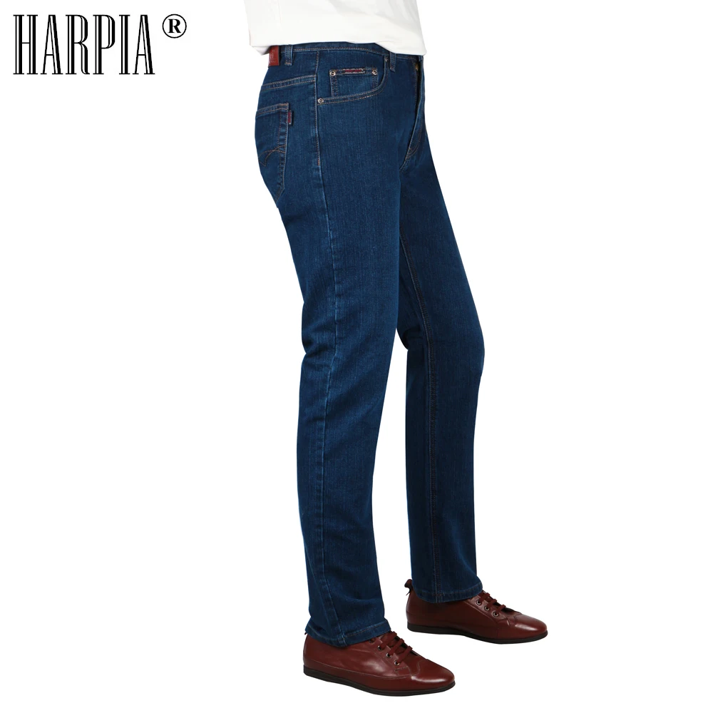 HARPIA High Quality Men Jeans Casual Straight Denim Male Classic Jeans Pants Man Stretch Fashion Heavyweight Trousers Size32-42 