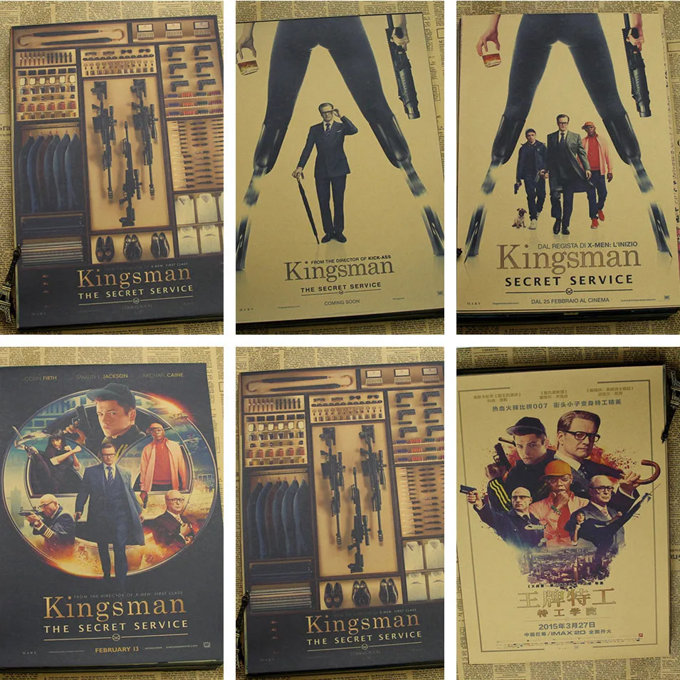 

Vintage Poster Kingsman Movie Poster Kraft decorative painting Colin Fels retro poster