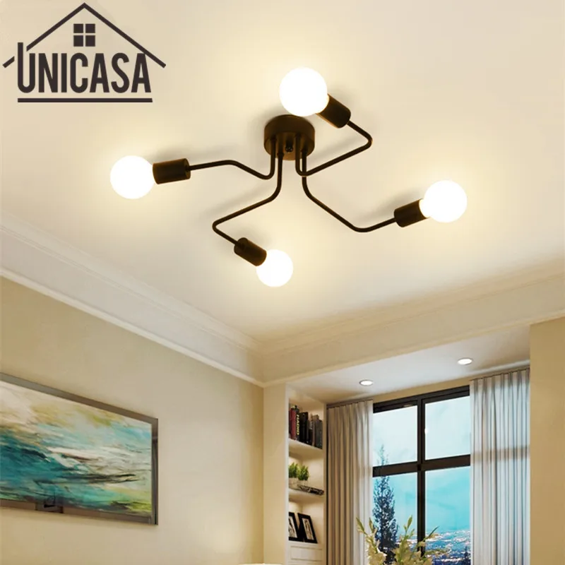 Vintage Decke Lichter Für Home Beleuchtung Leuchte Mehrere Schmiedeeisen Decken Lampe Wohnzimmer Lamparas De Techo Deckenleuchten & Lüfter