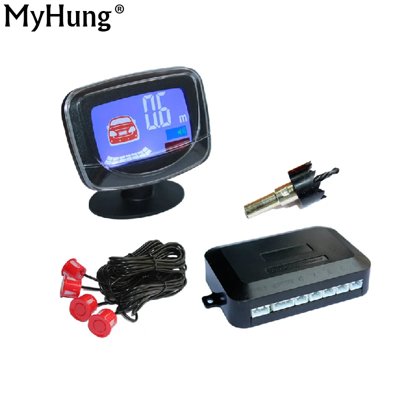 

Car LCD Display Parking Sensors for car 4 Reverse Parking Sensors Backup Radar Car Detector System Kit For All The Car 1set