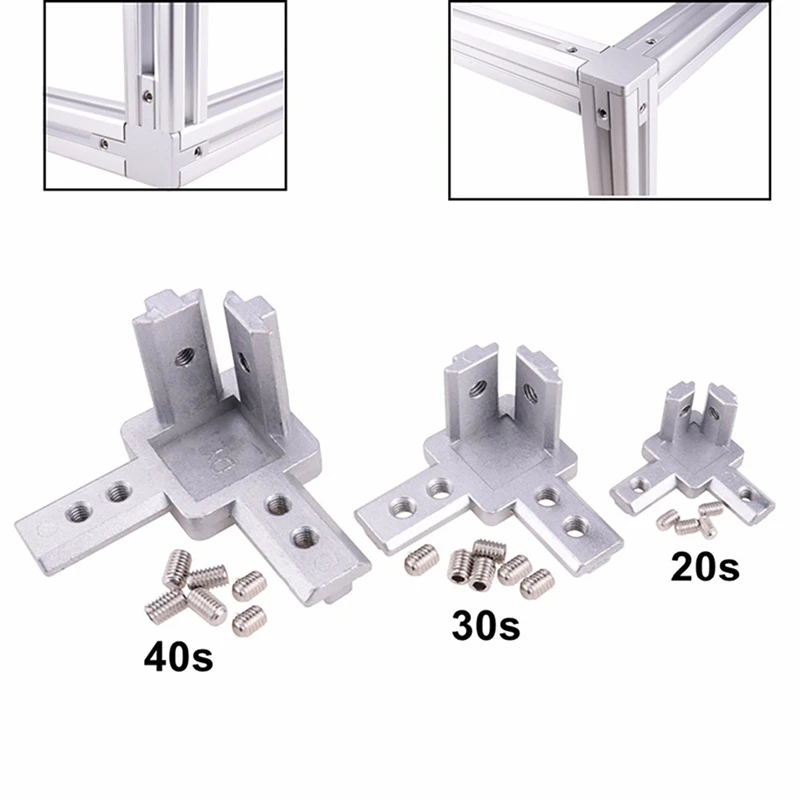 

L type 3D bracket 2020 3030 4040 Concealed 3-way corner connecor EU standrad 20 30 40 Series aluminum profile parts