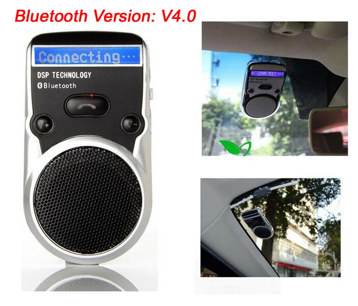 Solar Powered Speakerphone Wireless Bluetooth V4.0 Handsfree Car Kit