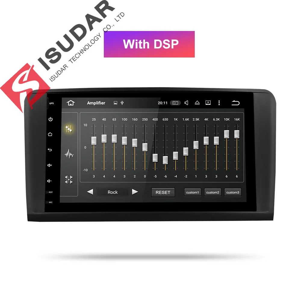 Isudar автомобильный мультимедийный плеер gps два Din Android 8,1 Automotivo для Mercedes/Benz/класс GL ML W164 ML350 ML450 ML500 GL320 радио - Цвет: With DSP