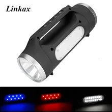 Высокая мощность 9-Mode белый+ синий+ красный светодиодный портативный прожектор фонарь USB аккумуляторная Водонепроницаемый охотничий прожектор