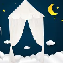 Принцесса девушки кровать детский потолок половина Луна спальня прикроватная марля Девушка сердце комната замок, феи сетка для детей играть палатка-замок