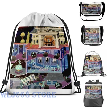 

Funny graphic print shoulder Bags women Haunted mansion inspired Single shoulder backpack travel for men Gym Bag