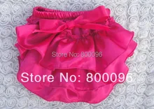 Updated Designs for Kids Clothing Rose Red Bow Solid Baby rompers Satin Bloomers KP-SB033