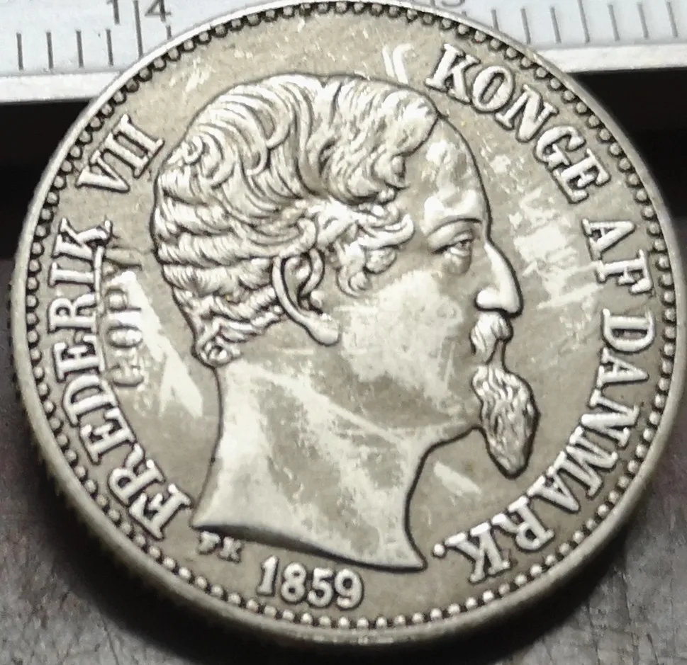 

1859 Danish West Indies 10 Cents-Frederik VII Silver Plated Coin Copy