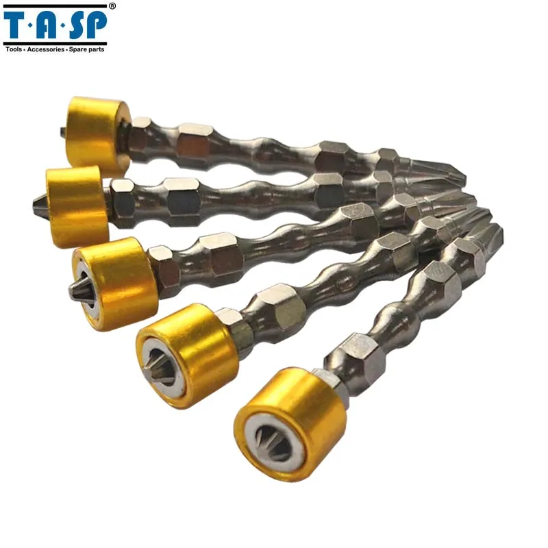 

TASP MSWB65M 5pcs 65mm PH2 Magnetic Drywall Screwdriver Bit Double Ended Plasterboard Screw Driver Bit with Depth Stop