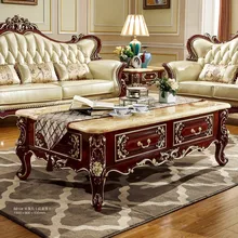 Антикварный диван из цельного дерева, центральный стол для роскошного европейского стиля, набор мебели от бренда ProCARE