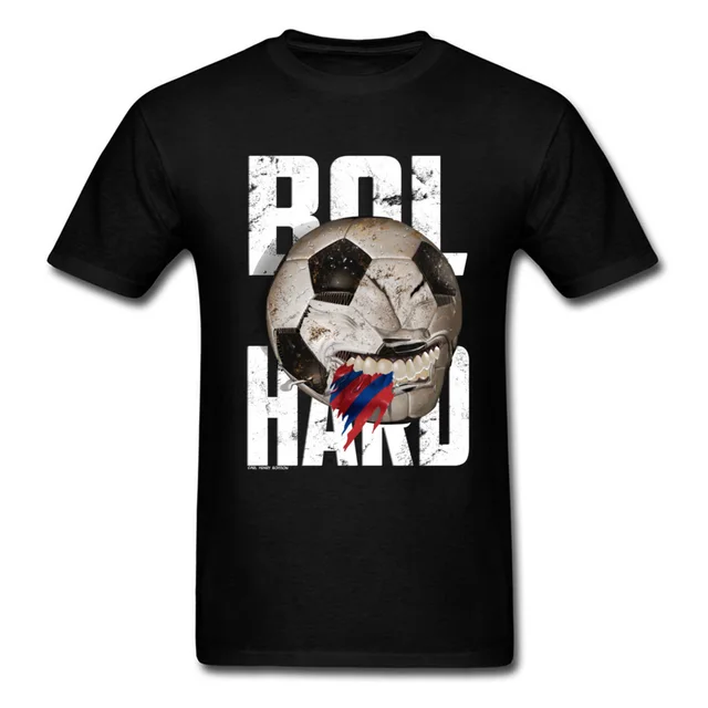 US $10.26 Lasting Charm FutBol Hard Sports T Shirts For Men Black Horror Skull Team Own Logo Clothes Tshirt H