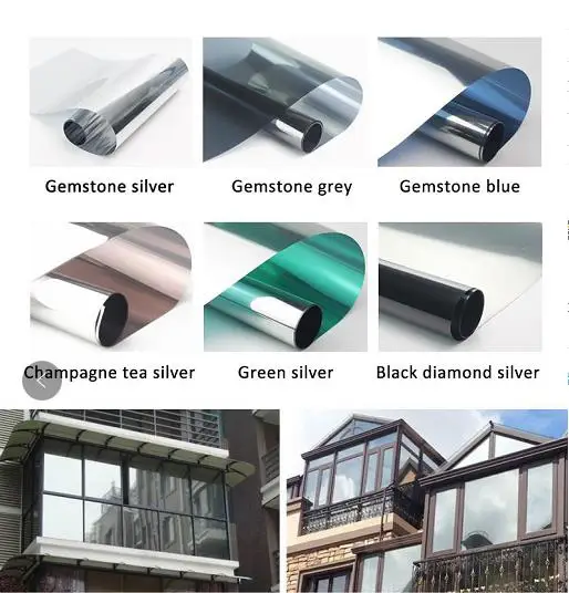 

50cmx1m Waterproof Window Film One Way Mirror Silver Insulation Stickers UV Rejection Privacy Window Tint Films