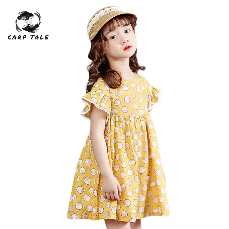 

Summer Spring Children's Dress Cute Girl Costume Fashion Polka Dot Print Cotton Girl Dress 2019 New Hot Princess Girl Dress
