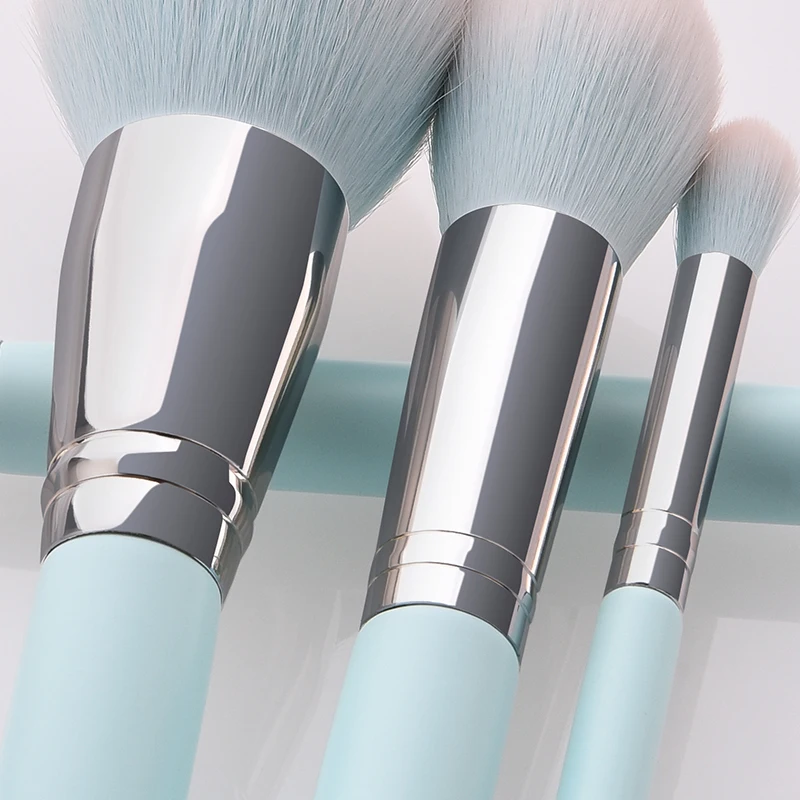 YALIAO 12pcs Blue Makeup Brushes Set Professional Beauty Make Up Brush Nylon Hair High Quality Foundation Powder Brushes Tools