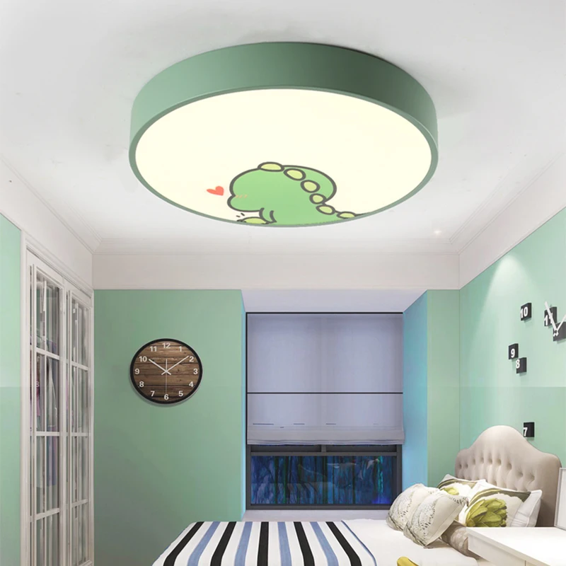 4 Colors Cartoon Led Ceiling Lamp Acrylic Lamp Shade for Kids Childs Modern Nordic Round Ceiling Lights Fixtures Living Room