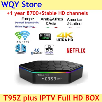 

T95Z Plus Smart TV BOX Amlogic S912 Octa Core Android 7.1 TVBOX 2.4G/5GHz WiFi BT4.0 with 8700+ channels French full hd iptv