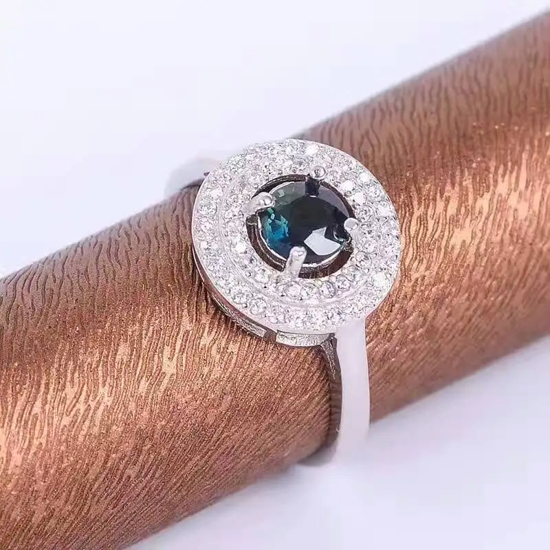 Vintage silver sapphire ring 5mm natural sapphire gemstone silver ring solid 925 silver sapphire ring romantic jewelry for woman - Image 6