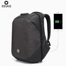 Ozuko Men Backpacks USB Charge Computer Backpack Password Lock 15.6Inch Laptop Bags Casual Three-dimensional Anti-theft Backpack