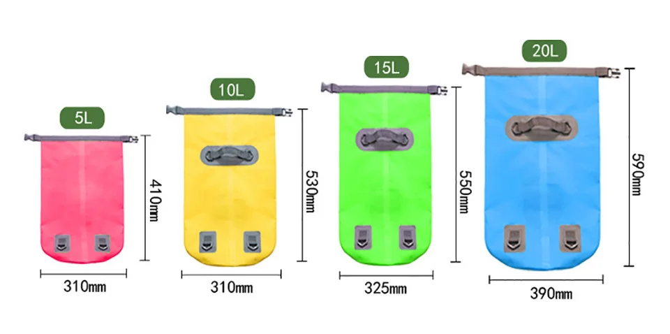 Качественные ультралегкие 5L/10L/15L/20L водонепроницаемые сумки для хранения сухих мешков для каноэ каяк Рафтинг Спорт на открытом воздухе сумки для плавания