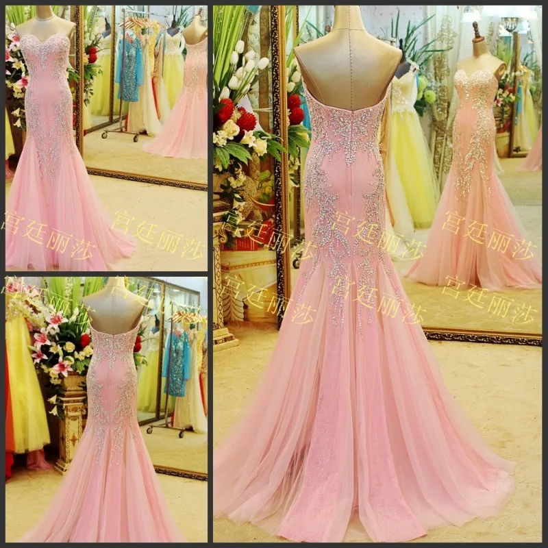 Luxe Crystal Koreaanse Jurk Bruiloft Toast Gown Avond Boob Tube Top Rits Roze Jurk Luxe Crystal Koreaanse Jurk Bruiloft Toast Gown Avond Boob Tube Top Rits Roze Jurk