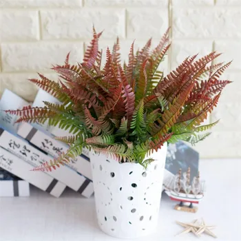 

Plastic Greenery Bunch (7 stems/piece) Simulation Sprayed Persian Grass Green Plants for Wedding Decorative Artificial Plant