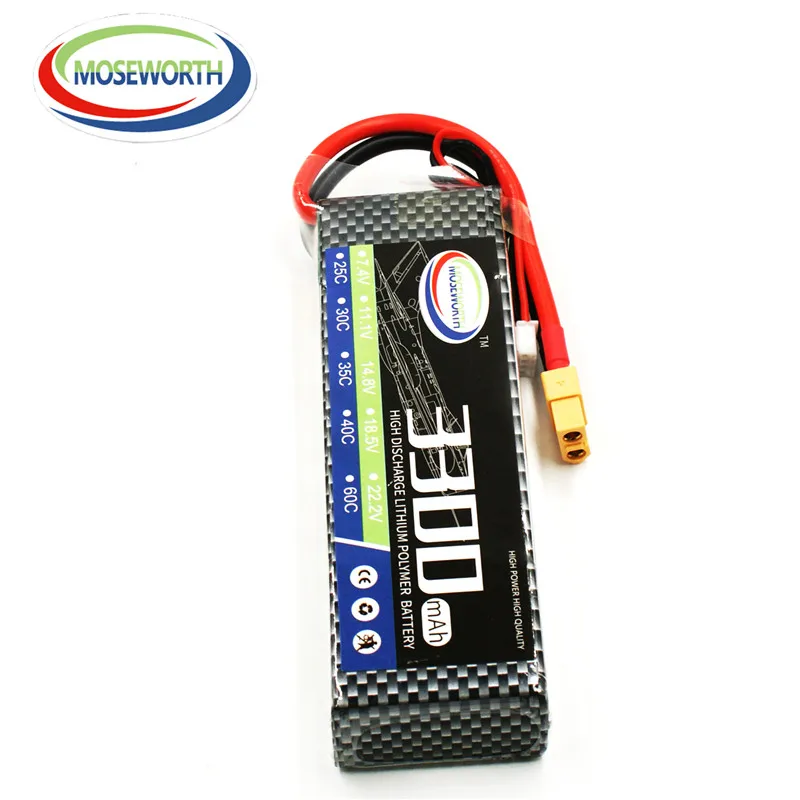 

3PCS MOSEWORTH RC Drone LiPo Battery 3S 11.1V 3300mAh 25C for RC Airplane Quadroto Car Boat Batteria AKKU