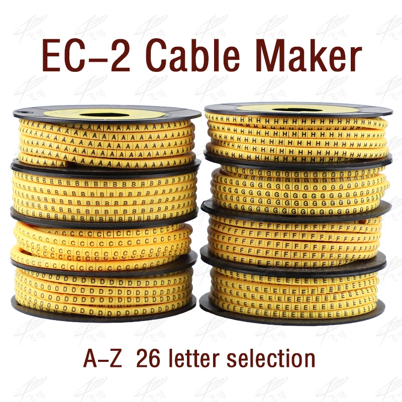500PCS EC-2 Cable Wire Marker A to Z For Cable Size 4 sqmm Colored EC-2