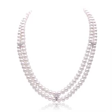 IVeeka 100% Perlas Naturales Joyería 2 Strands Gargantilla Collares de Las Mujeres de La Boda Joyería Fina Cerca de Ronda Perlas de Agua Dulce Perfecto