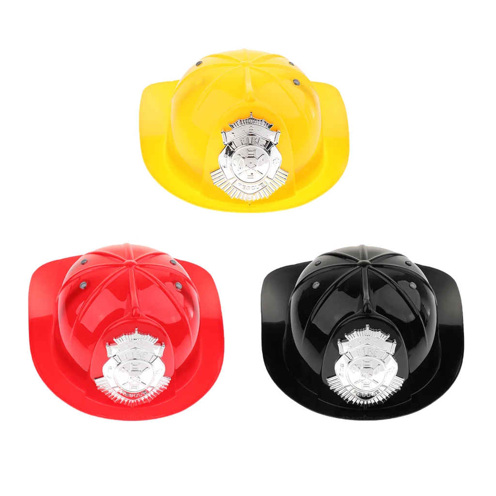 Kid Safety Helmet Pretend Play Fireman Chief Helmet Firefighter Hat Cap Toy
