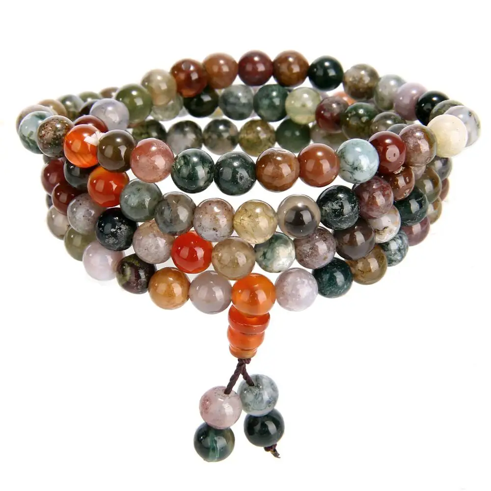

108 Beads Mala Bracelet Necklace 6mm Crystal Buddha Bracelet for Women Girls Prayer Bless Tibetan Buddhist Bracelet/Necklace