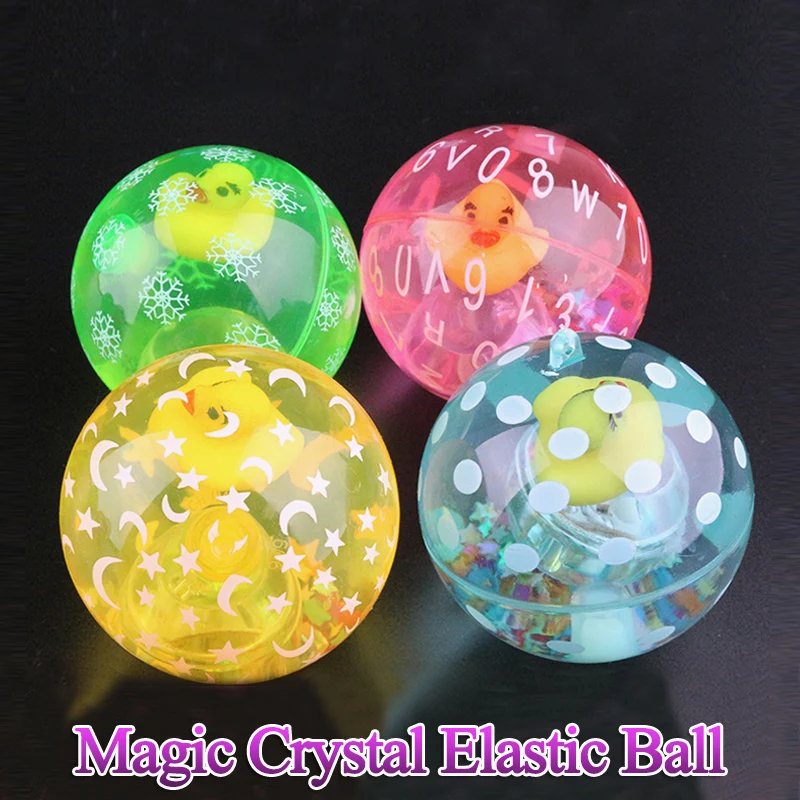 6.5cm Flashing Luminous Ball Rubber Bouncing Ball with Hand Bounder Ball Antistress Light LED