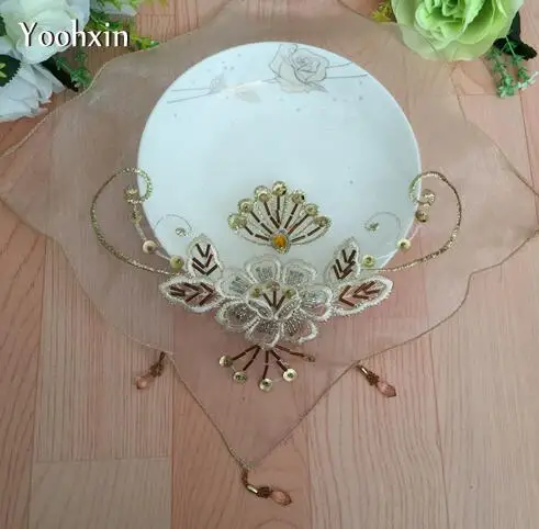 

28cm Sequin Lace embroidery floral table place mat pad cloth Christmas placemat cup doily mug drink coaster small cover towel
