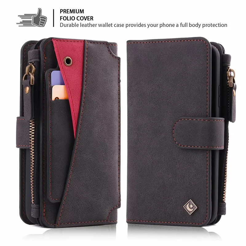 

Retro Multifunction Wallet Phone Case For iPhone XS Max 6 6s Plus Case Detachable Flip Leather Cover For iPhone X 10 XR 7 8 Plus