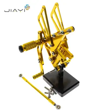 

CNC Billet Motorcycle Adjustable Rearset Foot Pegs Pedals Rest Rear set Racing For Triumph T595 T509 955i Speed Triple Gold
