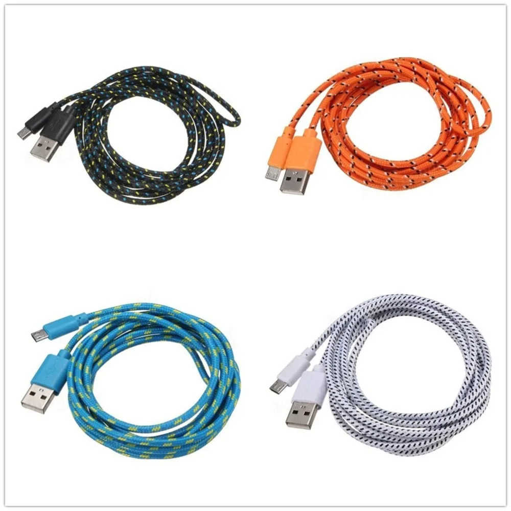 QUWIND нейлоновый плетеный кабель 1 м 2 м Micro usb кабель для зарядки и передачи данных для мобильных телефонов HuaWei Android samsung htc