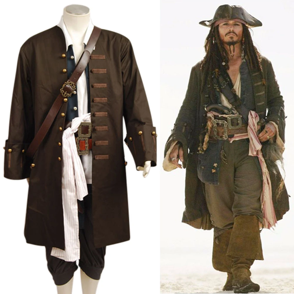 estoy sediento charla Que agradable Disfraz de Jack Sparrow de Piratas del Caribe, conjunto completo de chaqueta,  chaleco, camisa, pantalones, para Halloween y Carnaval|halloween  set|pirates of caribbean costumecostume pirate - AliExpress