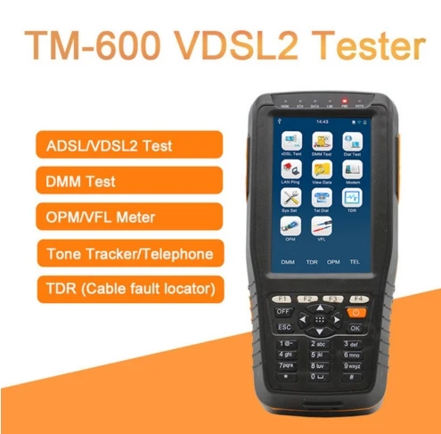 

TM-600 VDSL VDSL2 Tester ADSL WAN & LAN Tester xDSL Line Test Equipment with all functions(OPM+VFL+Tone Tracker+TDR) DHL SHIP