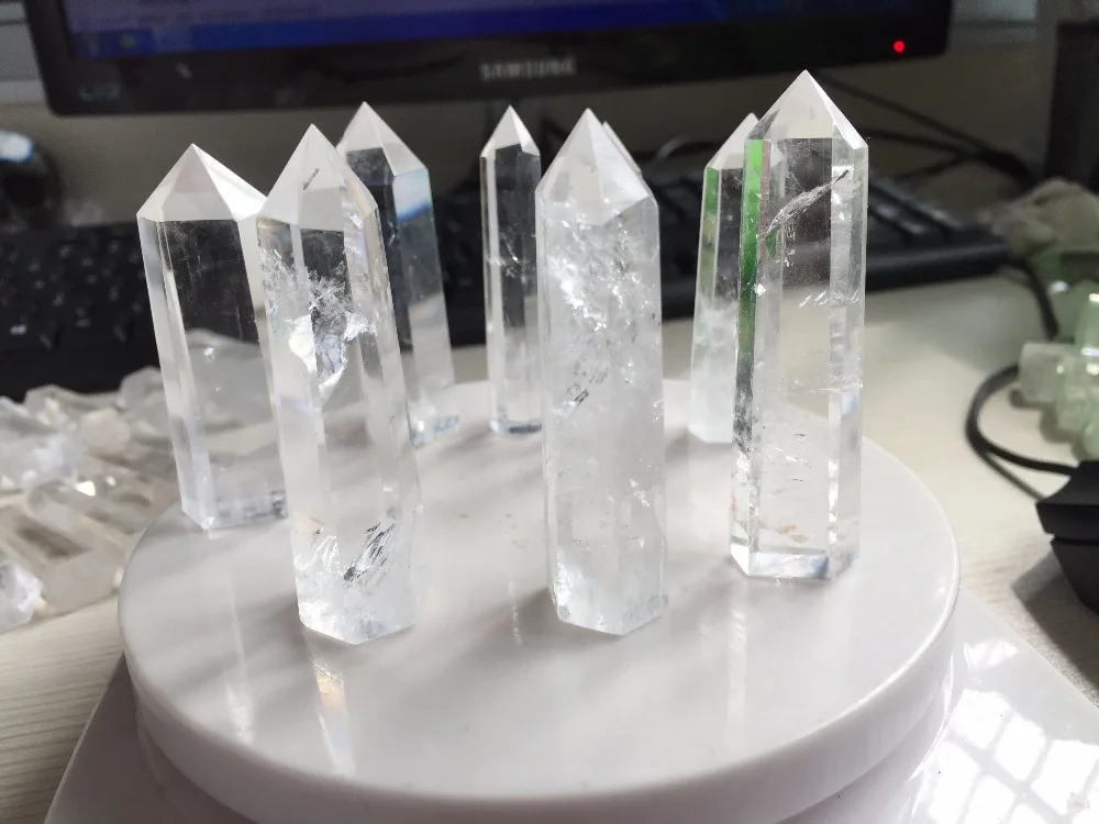 

8pcs AAA+++ Natural Clear Quartz Crystal Point Healing Reiki Minerals Quartz Crystal Wand Reiki feng shui product Wholesale