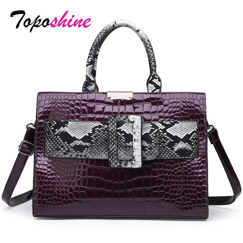 

Temperament Ladies Handbag New Stitching Snake Pattern High Quality Casual Shoulder Messenger Bag