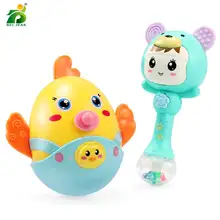 Buy Toy For Newborn 0-12 Months Baby Rattles Tumbler Musical Light Doll Bell Soft Animal Education Gifts BEI JESS Free Shipping