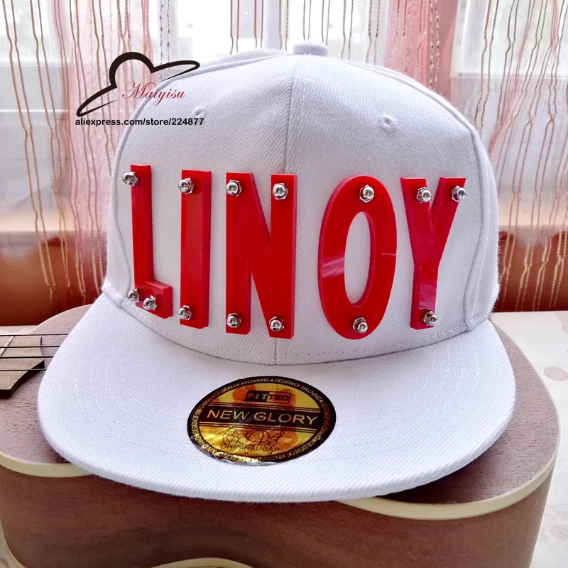 

New Hip hop custom DIY 3D letter hip hop ROCK Baseballs Cap Style Men Women Acrylic Letter Hat for mens