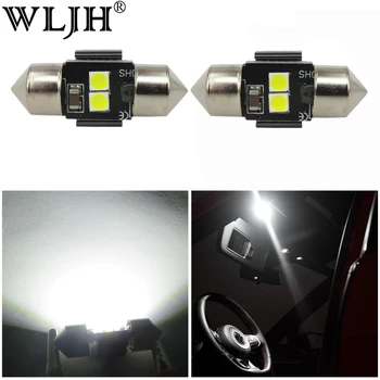 

WLJH 2x White 3030 LED DE3021 DE3022 28mm 29mm Festoon Lamp Bulb Car Auto Interior Dome Map Reading Sunvisor Vanity Mirror Light