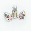 16mm métal bouton poussoir interrupteur étanche plat circulaire bouton marche-arrêt lumière LED auto-verrouillage auto-réinitialisation 1NO1NC interrupteur d'alimentation ► Photo 3/6
