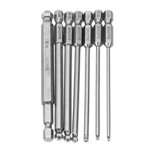Broppe 7 шт. набор шаровые биты SAE 5/64-5/16 дюймов 100 мм Магнитная шаровая отвертка сверла 1/4 дюймов шестигранный хвостовик ручные инструменты