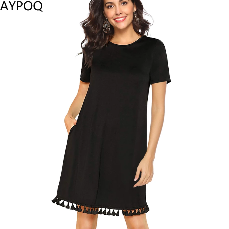womens plain black dress