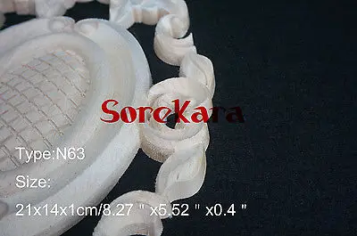 N63 -21x14x1cm Wood Carved Onlay Applique Carpenter Frame Decal Wood Working Carpenter Decoration