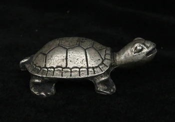 

Chinese Fengshui Silver lucky auspicious longevity Turtle Statue Sculpture