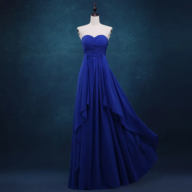 Vestidos Королевский синий шифоновое официальное платье Бесплатная доставка в пол Милая Длинные 2018 реальные фотографии плиссированные платья