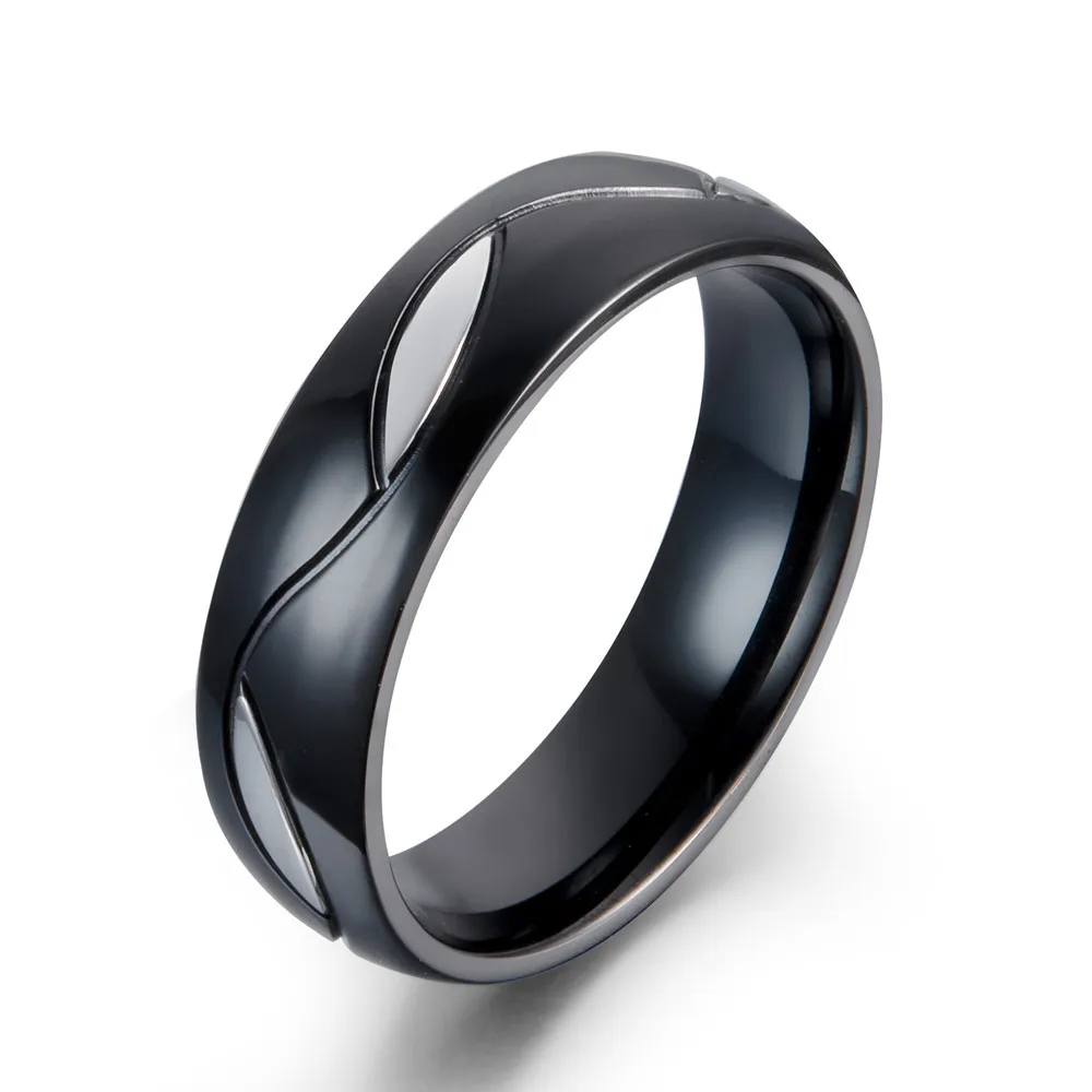 Stainless Steel Black and Gold Couple Ring